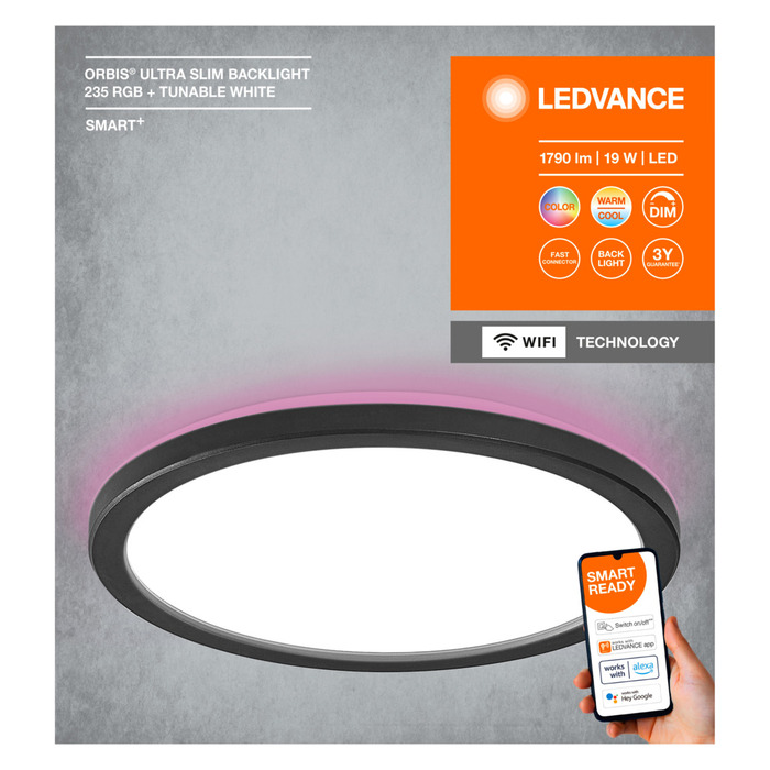 LEDVANCE SMART+ Orbis Ultra Slim Backlight Ø235 mm RGB